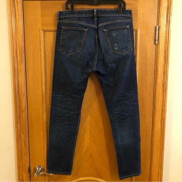 Rag & Bone Fit 2 Slim Fit Wrnace Dark Wash Japanese Denim Jeans Size 32 - Picture 6 of 15